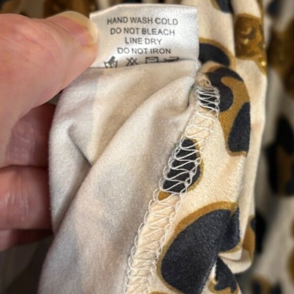 Marie Nicole Girl's Long Sleeve Brown Ivory Leopard Print Baby Doll Dress 5 XL - Picture 6 of 6